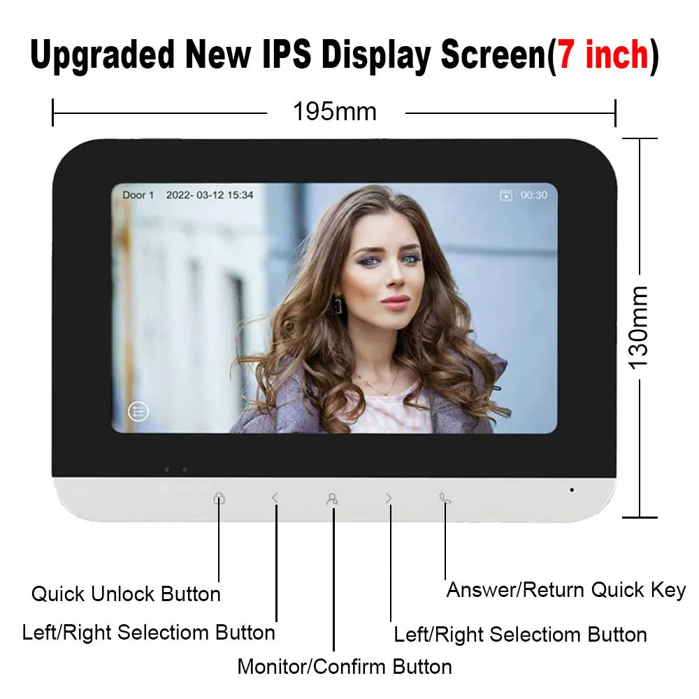 VIDEOCITOFONO SMART WIFI CON MONITOR TOUCH E APERTURA RFID