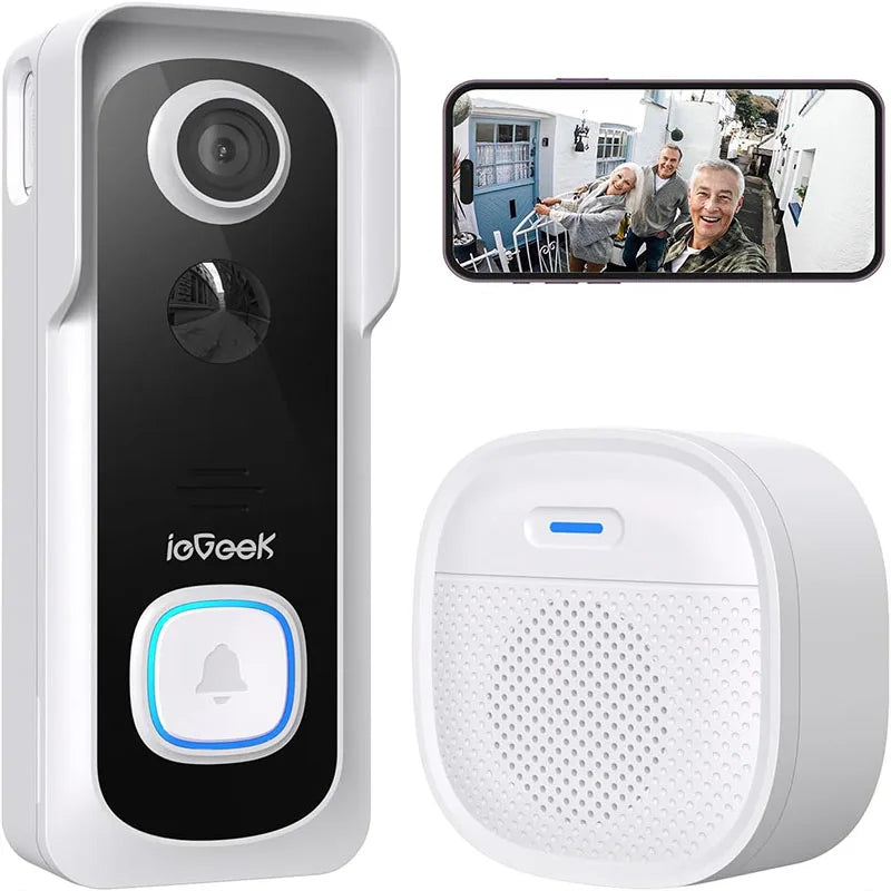 IEGEEK WIRELESS VIDEO DOORBELL 2K WITH CHIME