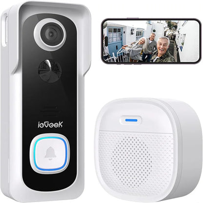 IEGEEK WIRELESS VIDEO DOORBELL 2K WITH CHIME