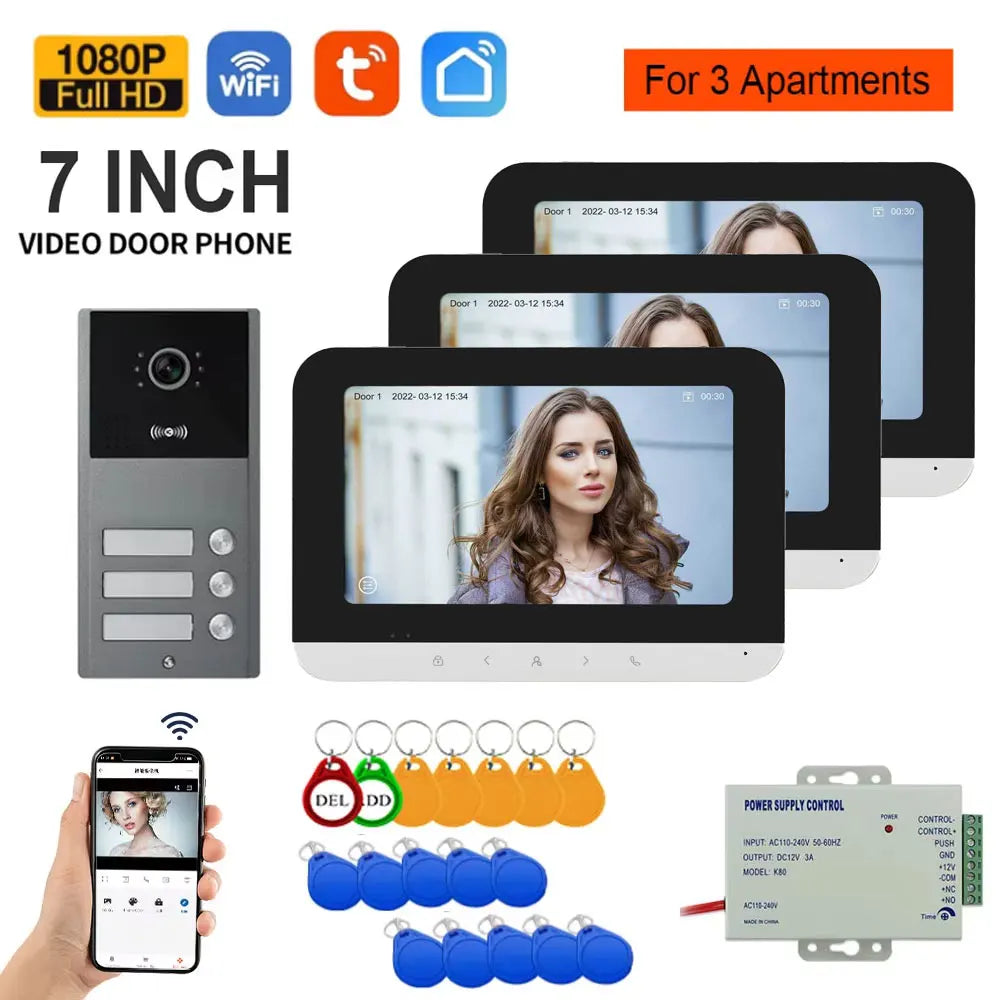 VIDEOCITOFONO SMART WIFI CON MONITOR TOUCH E APERTURA RFID