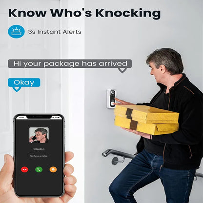 IEGEEK WIRELESS VIDEO DOORBELL 2K WITH CHIME