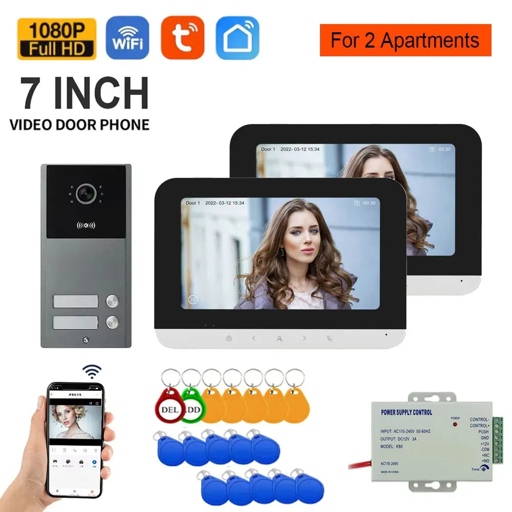 VIDEOCITOFONO SMART WIFI CON MONITOR TOUCH E APERTURA RFID